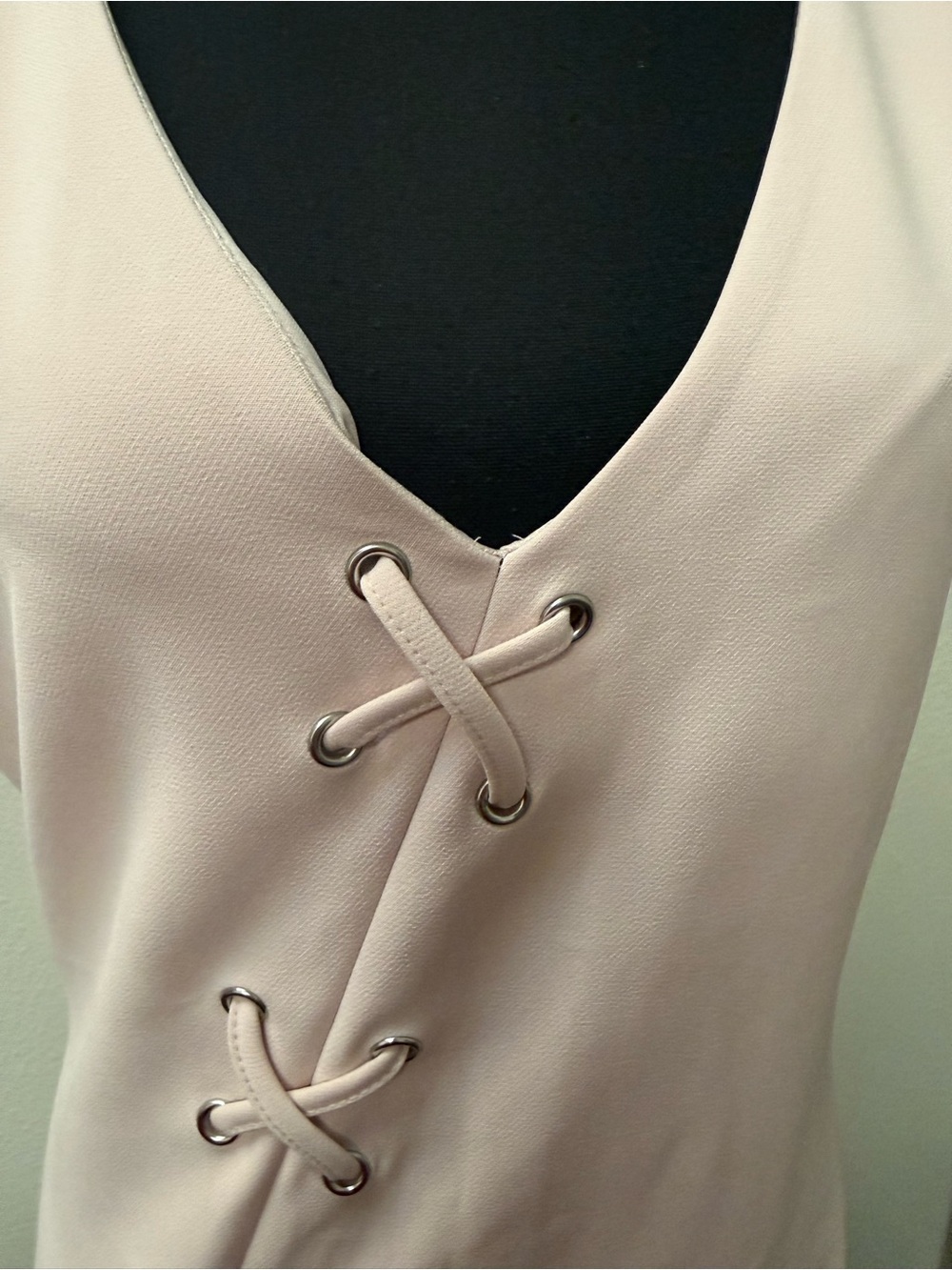 NWT Bold Elements Blush Pink Lace-Up Sheath Dress Sleeveless Career Small - Picture 4 of 11